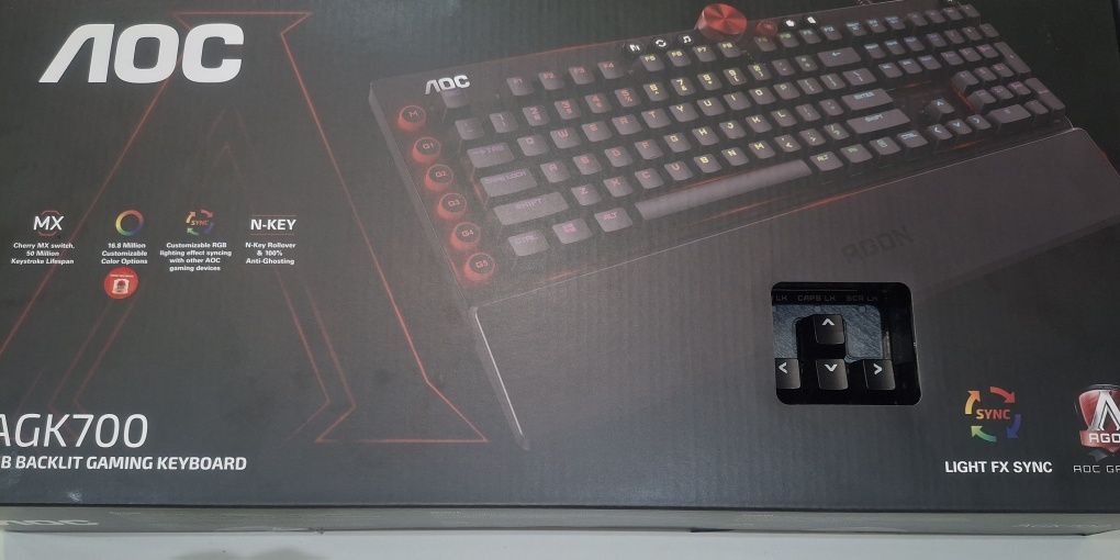 Teclado de computador mecânico, AOC_ Agk 700, NOVO, fechado na caixa.