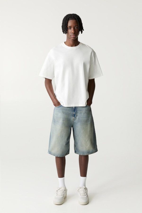 Шорти Pull&Bear Skater Fit (W 31 / W 34) сині широкі скейтер чоловічі