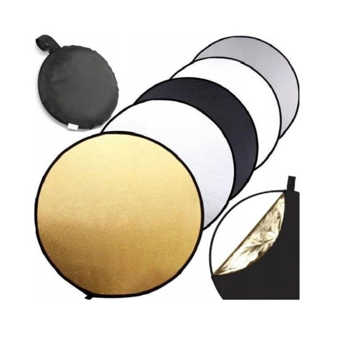 Blenda Fotograficzna Złota Srebrna Składana 60 Cm 5W1 Okrągła Do Zdjęć