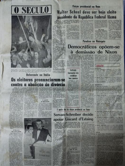 Jornal "O Século" de 15 de Maio de 1974