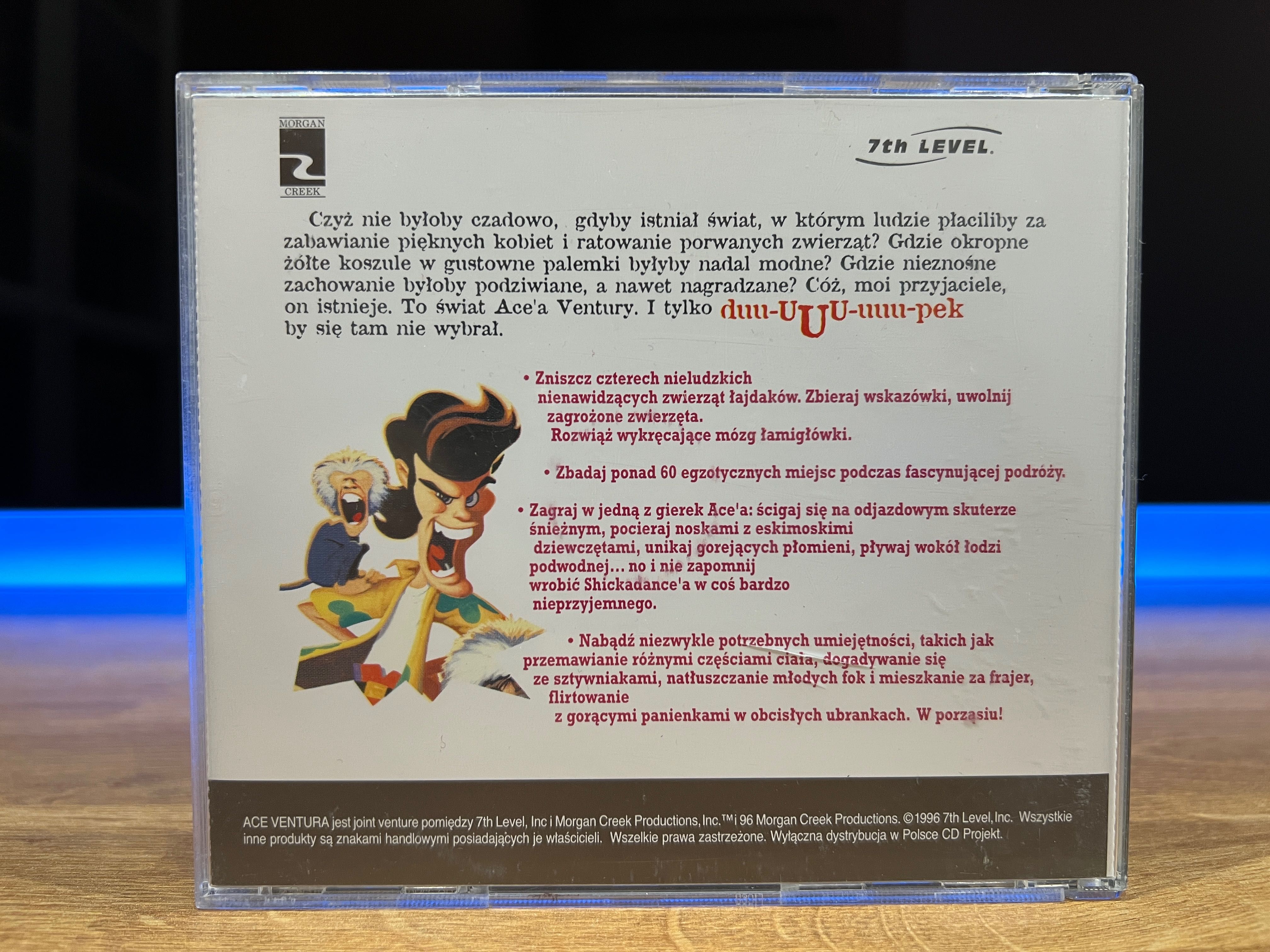 Ace Ventura (PC PL 1996) Jewel Case premierowe wydanie z instrukcją