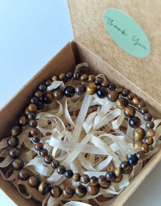 Piękny Zestaw Bransoletek z Kamieni Tygrysiego Oka 6 i 4 mm