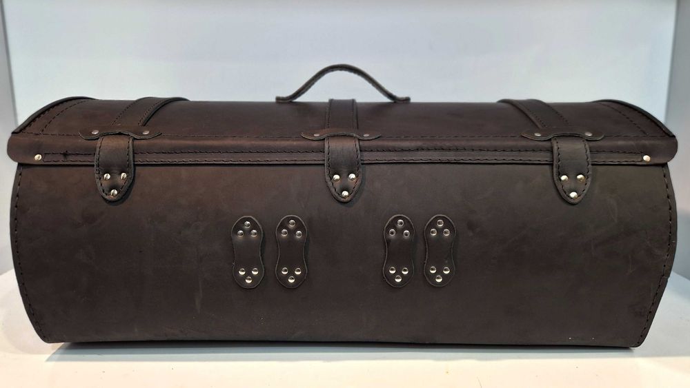 Kufer duży skórzany motocyklowy 70cm na 2 kaski