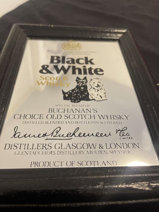 Black & White Scotch Whisky (оригінальне рекламне дзеркало)