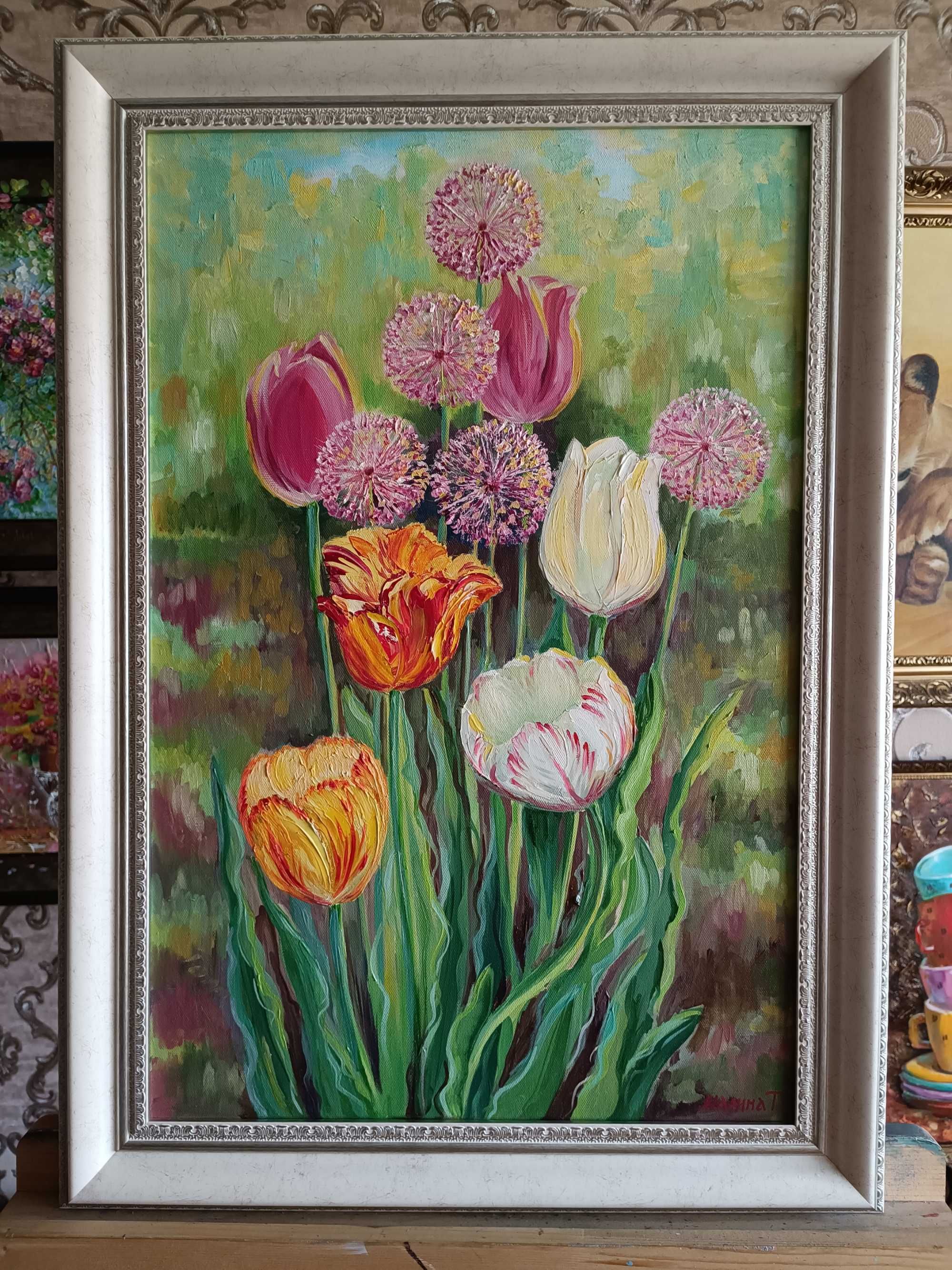 Картина на полотні  " тюльпани у садку "