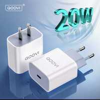 Быстрая зарядка QOOVI 20W PD Type-C