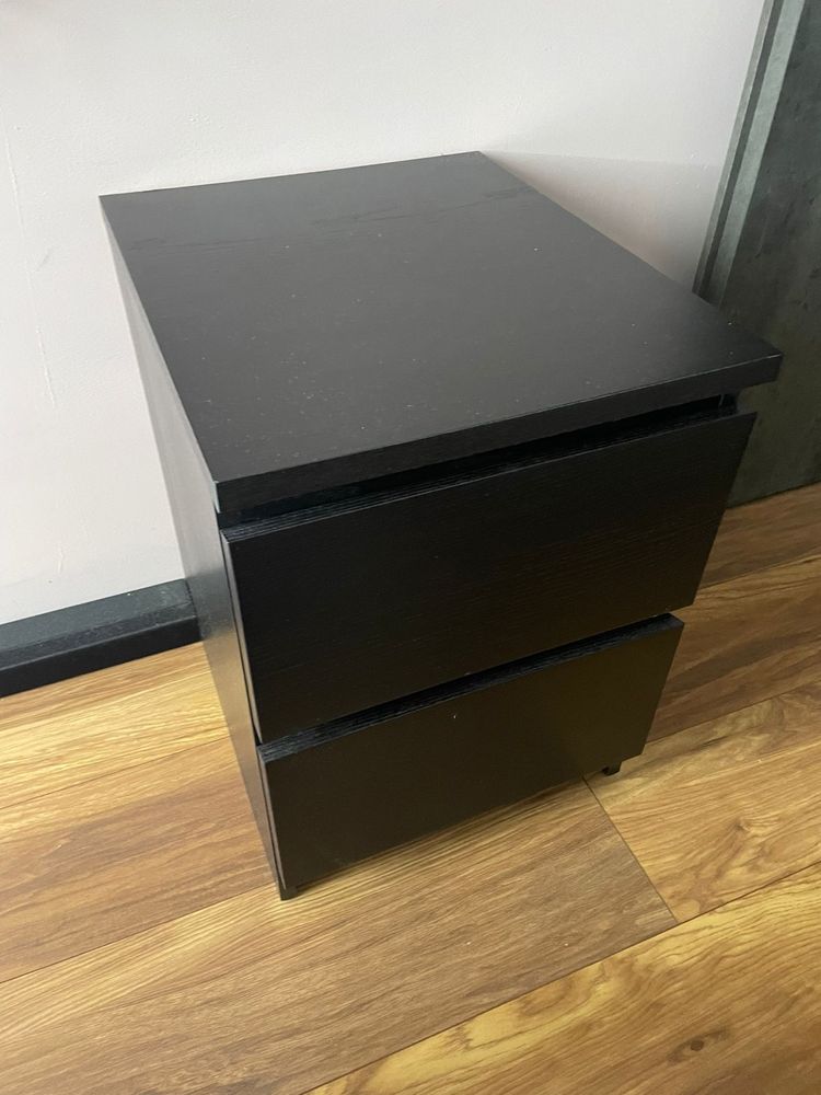 MALM Komoda, 2 szuflady, czarnobrąz, 40x55 cm Ikea 2szt
