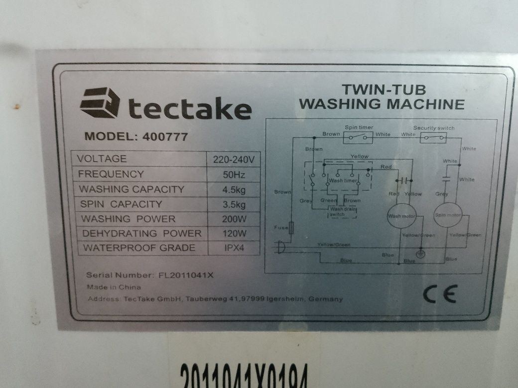Pralka Tectake 4,5kg
