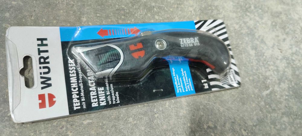 WURTH Nóż Monterski ZEBRA Ostrze Bimetal TRAPEZOWE + 10 Ostrzy zapasow