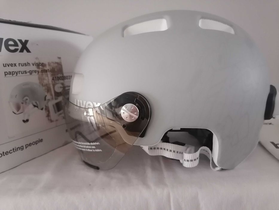 Kask rowerowy Uvex Rush Visor Papyrus Grey Mat M 55-58cm
