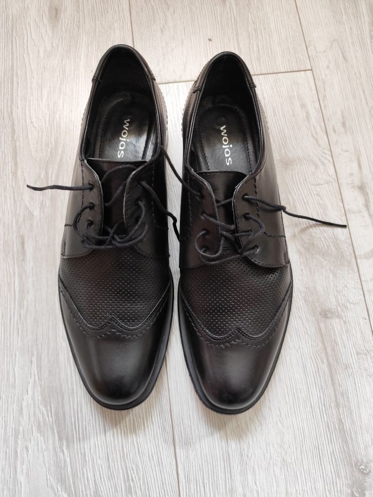 Buty męskie Wojas czarne 27,5 cm wizytowe nowe