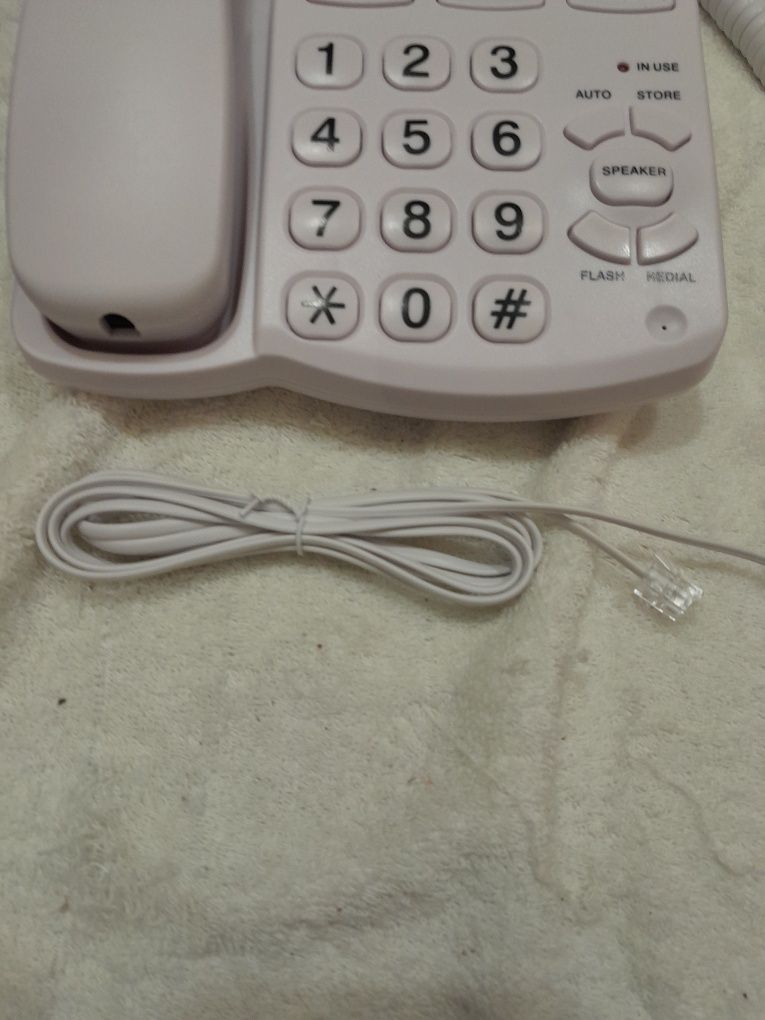 Telefon z dużym przyciskiem dla seniorów, telefon stacjonarny
