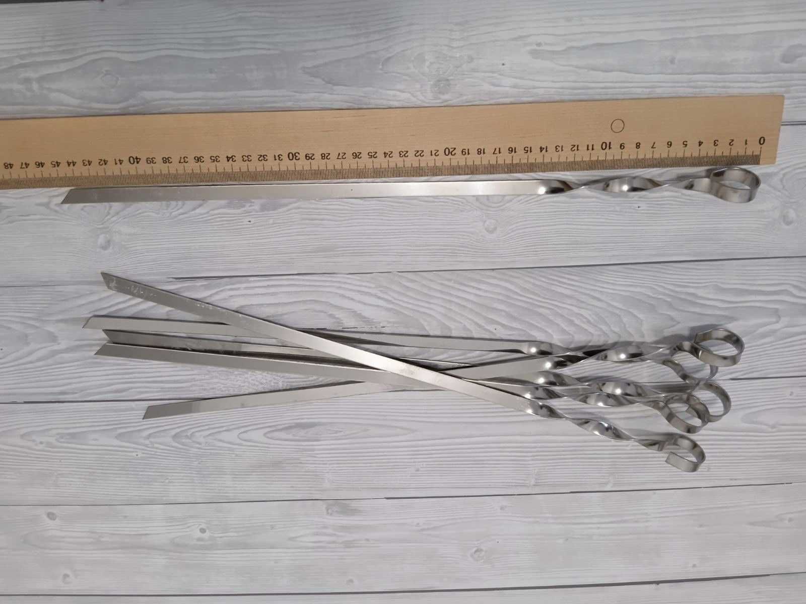 Набір 6шт Шампурів плоский нержавіюча сталь 45 см/2 мм