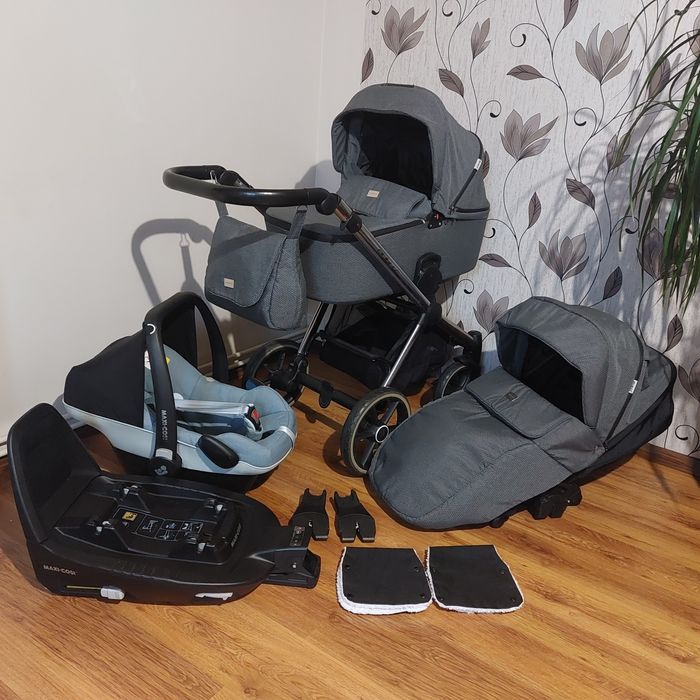 Wózek dziecięcy 4w1 Riko Qubus Maxi-Cosi baza nosidełko