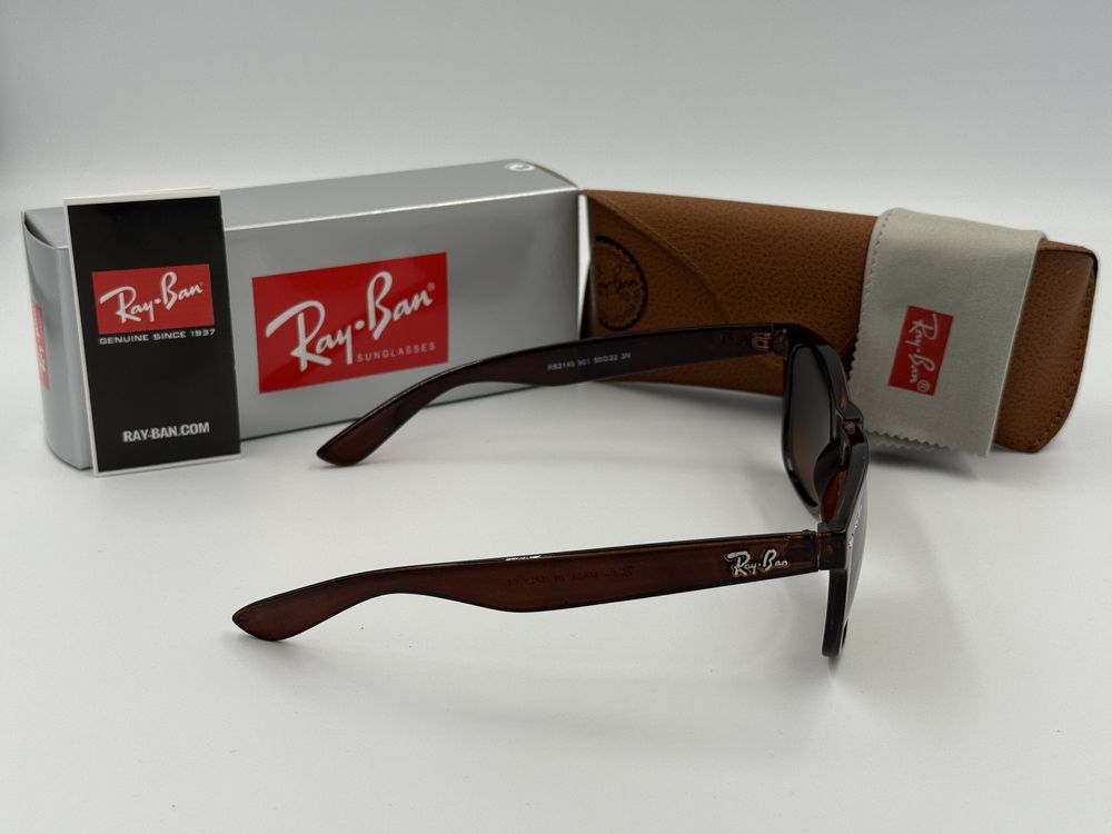 Солнцезащитные очки Ray Ban Wayfarer 2140 Glossy Brown 54мм стекло