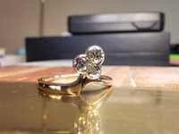 Piękny złoty dawny pierścionek z brylantami. Okazyjna cena.