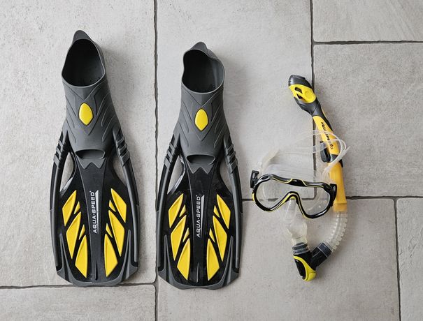 Zestaw do snorkelingu firmy Aqua-speed -rozmiar 38/39 kolor żółty