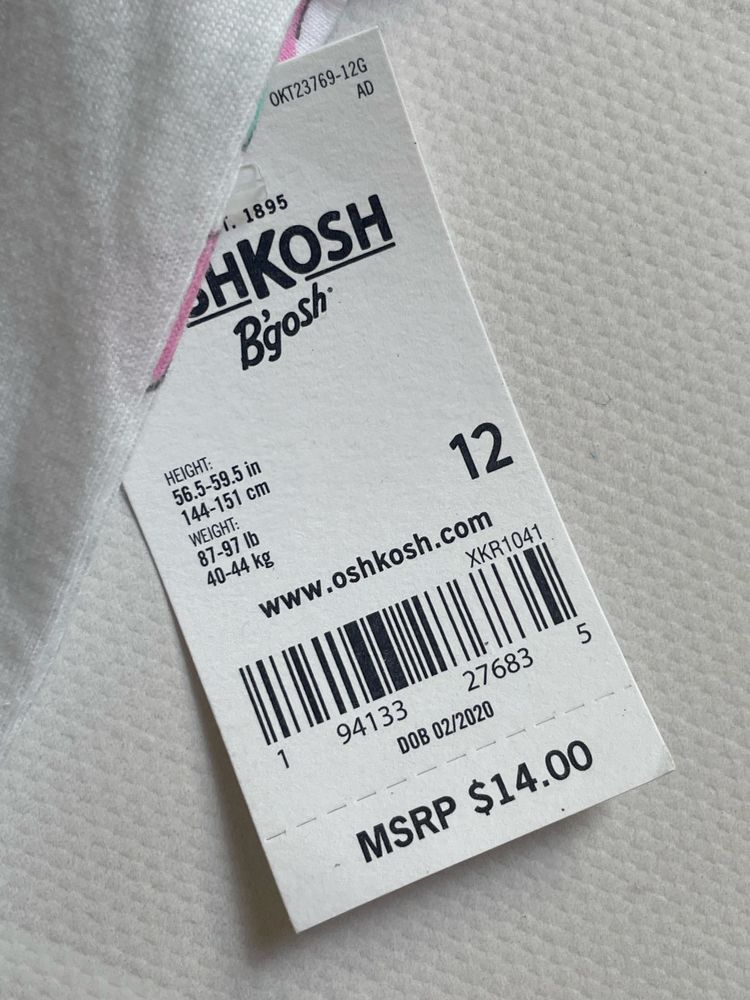 152 12 lat OshKosh USA biała koszulka tshirt w kolorowe delfiny delfin