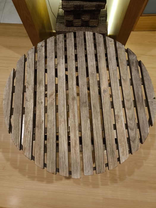 Mesa Redonda Dobrável Madeira - Uso Exterior ou Interior