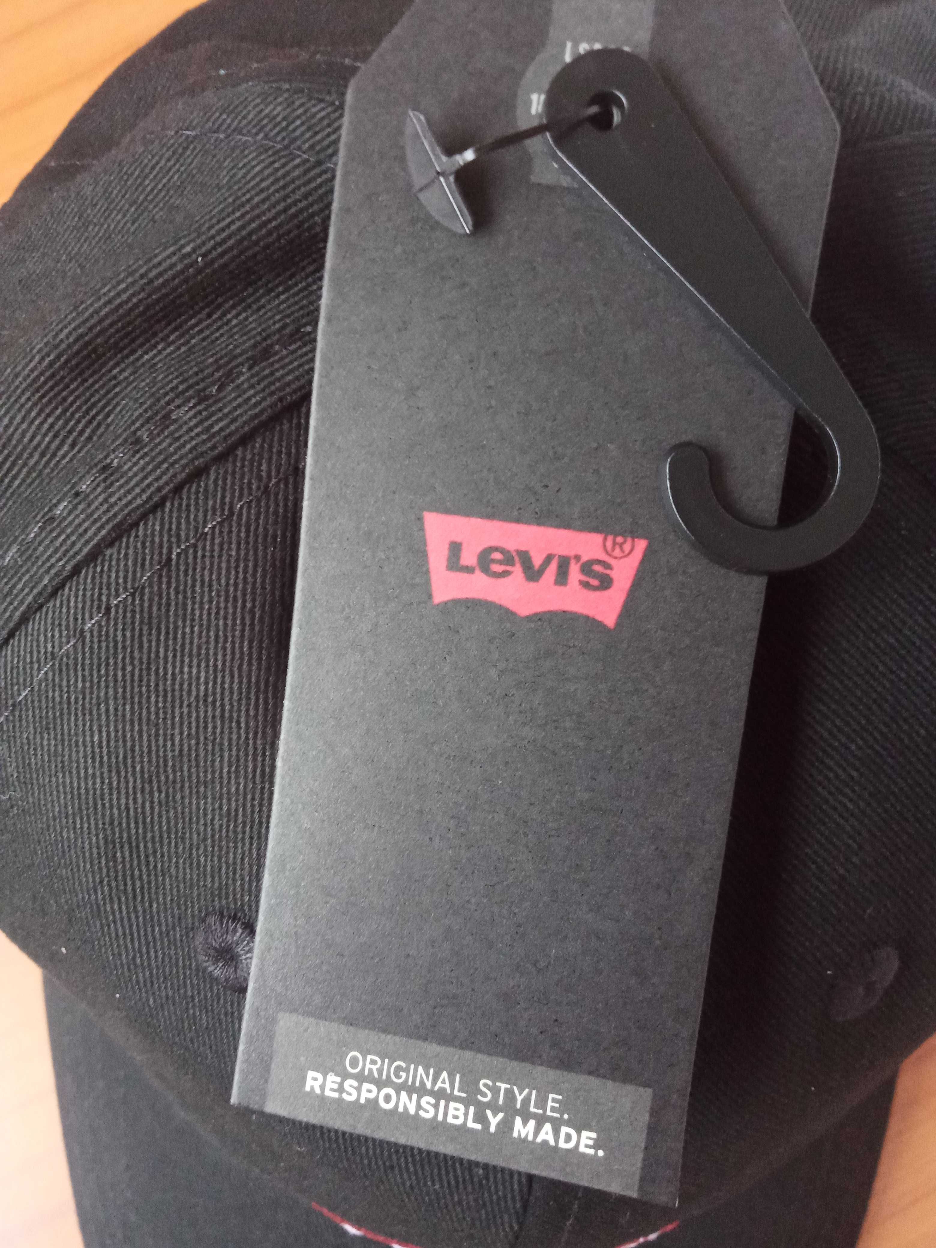 Nowa 100%  oryginalna czapka z daszkiem Levis czarna unisex