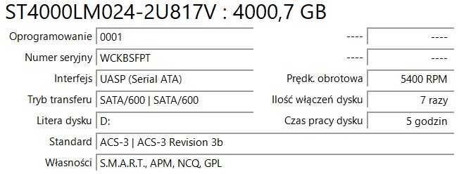 Praktycznie nowy dysk zewnętrzny 2.5" HDD Seagate Basic 4TB USB 3.2