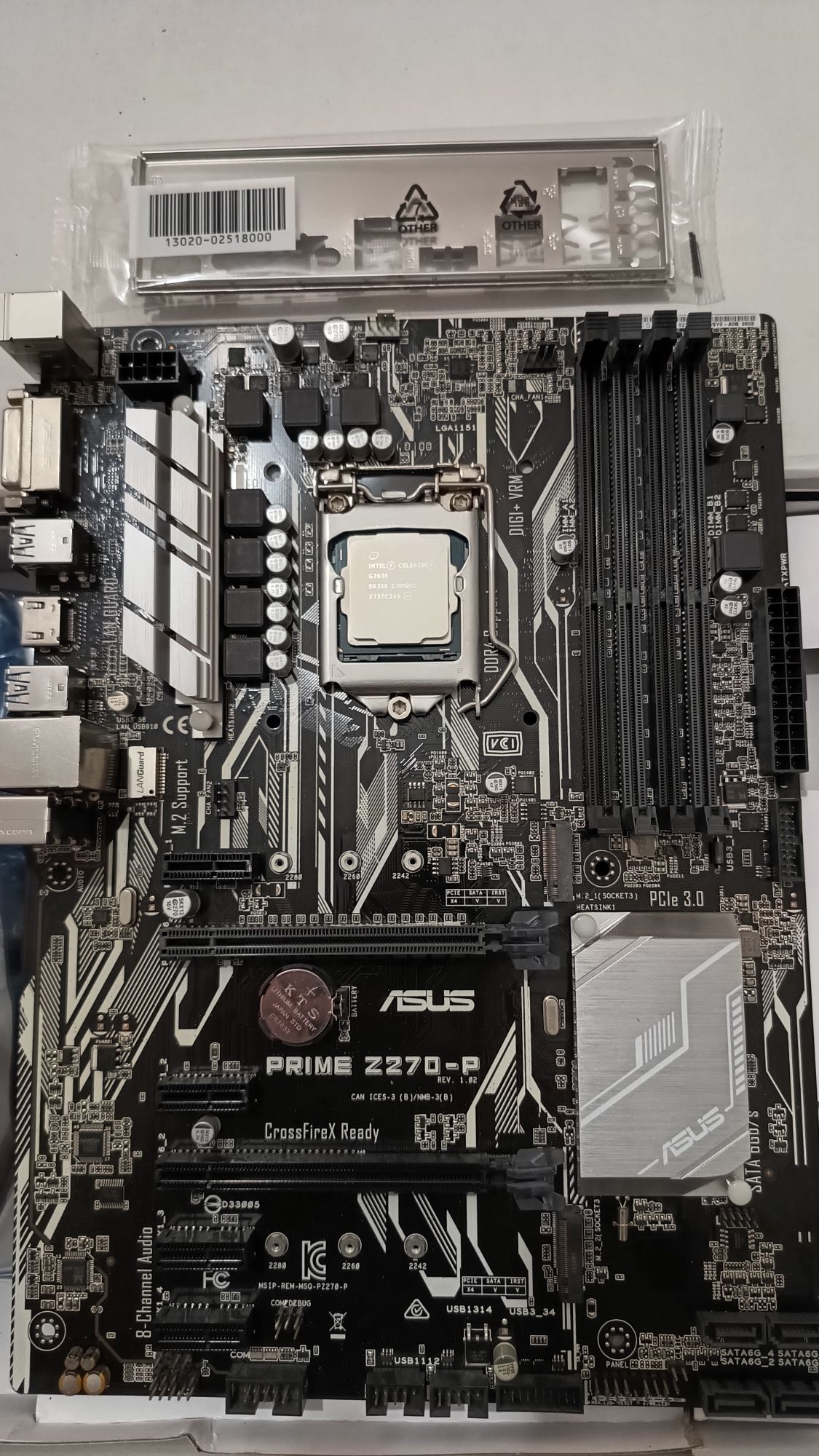 Asus prime Z270-p + g3930 + 8gb ddr4