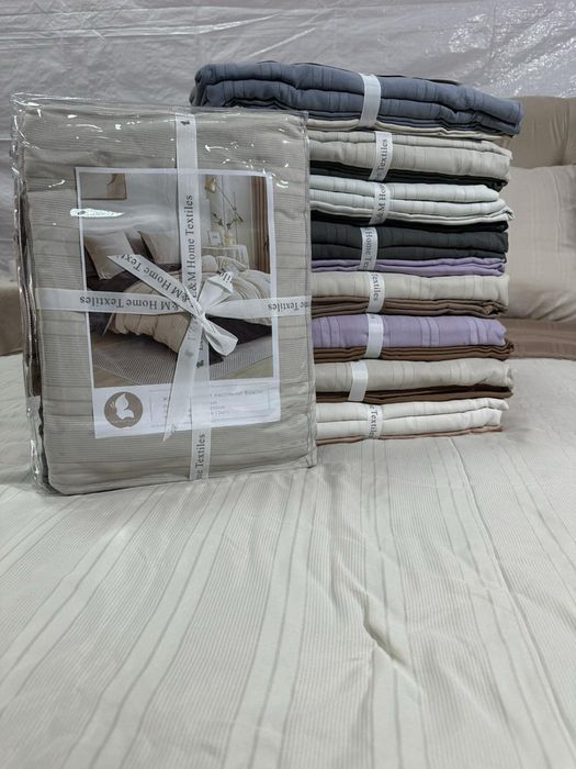 Комбінована однотонні муслінові комплекти постільна білизна Жатка L&M