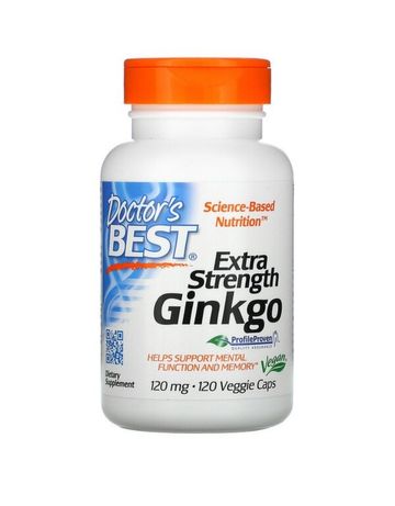 Гинко Билоба Doctor´s Best, Extra Strength Ginkgo, 120 mg, 120 капсул