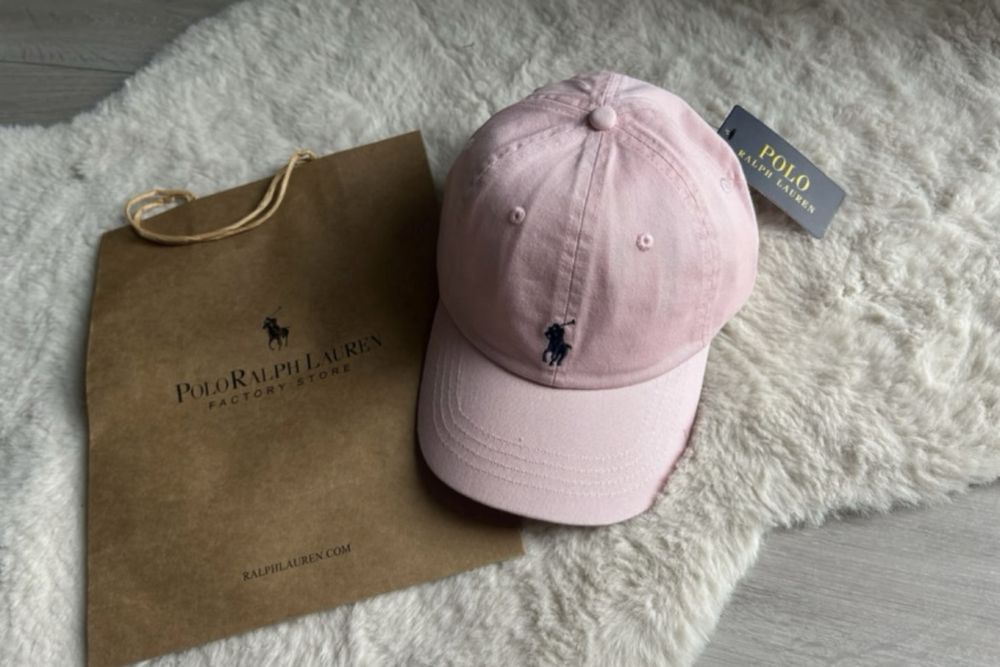 Czapka z daszkiem dżokejka różowa pudrowy róż ralph lauren