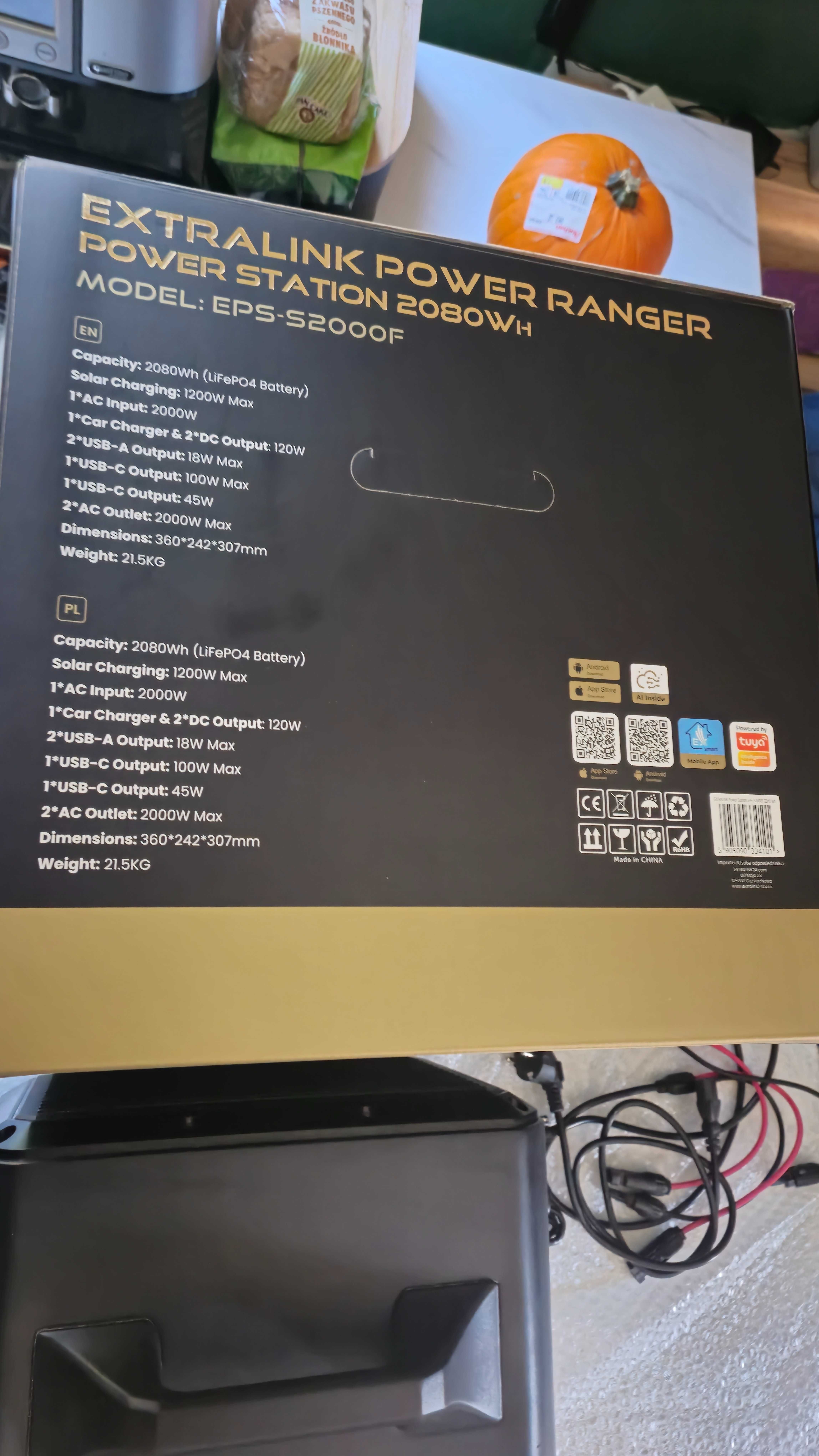 Agregat przenośna stacja zasilania EPS-S2000F 2240 Wh, 2400W, LiFePO4