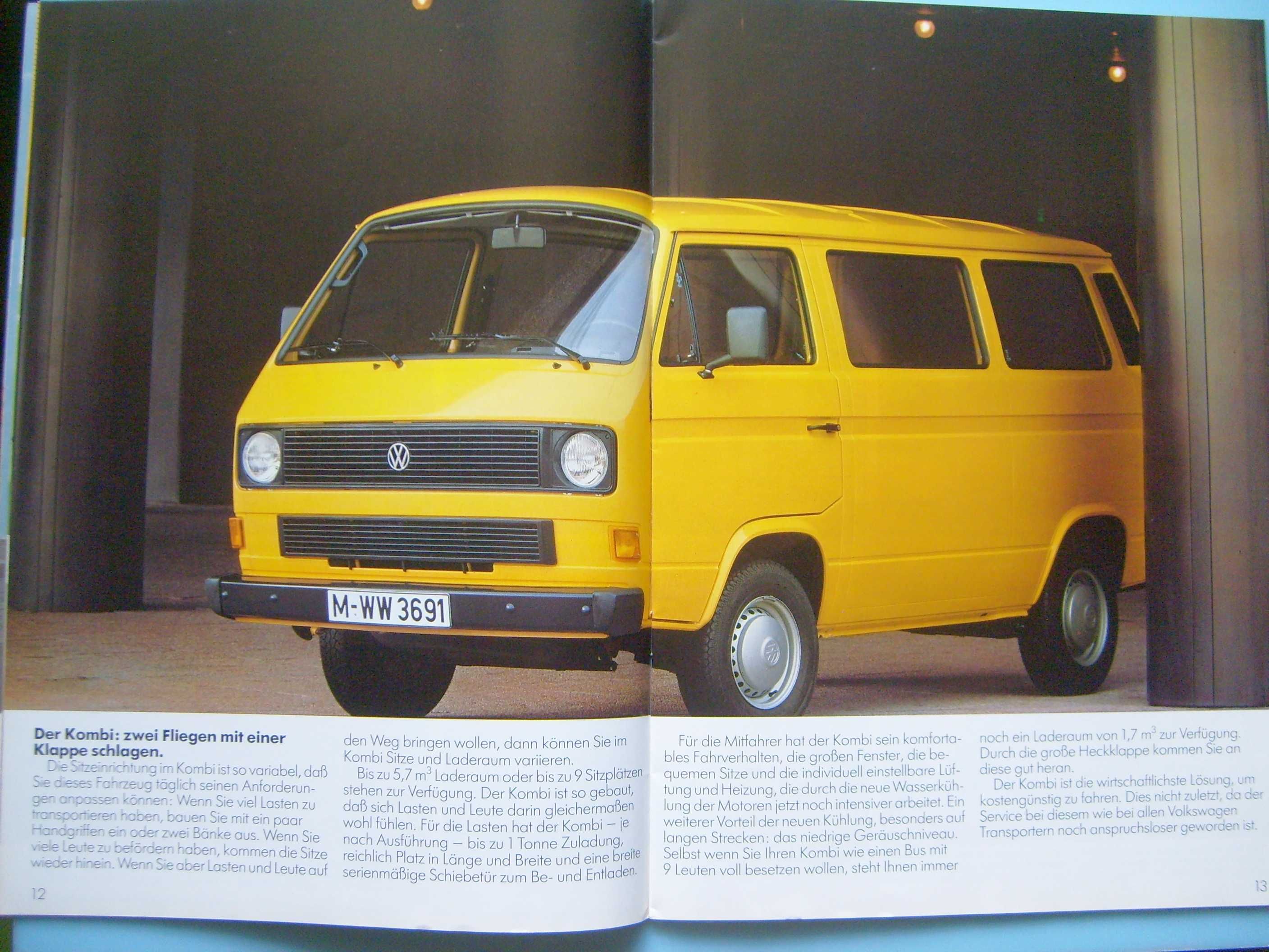 Volkswagen T3 '83 Transporter Bus Kombi Caravelle prospekt 42 str. BDB