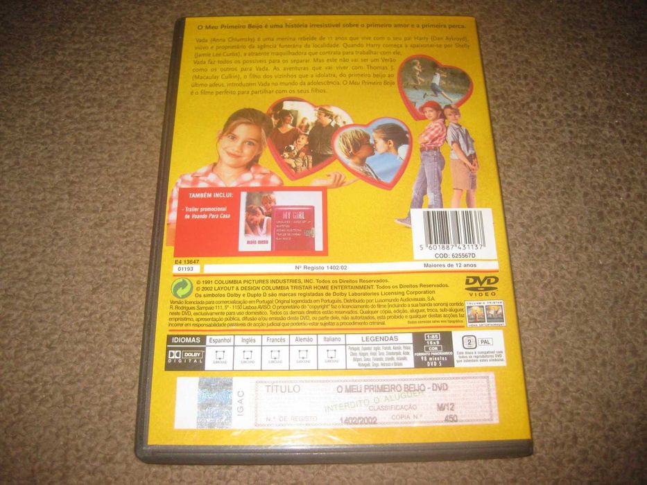 DVD "O Meu Primeiro Beijo" com Macaulay Culkin/Raro!