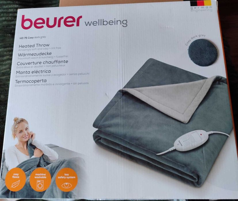 Koc elektryczny Beurer szary 130 x 180 cm
