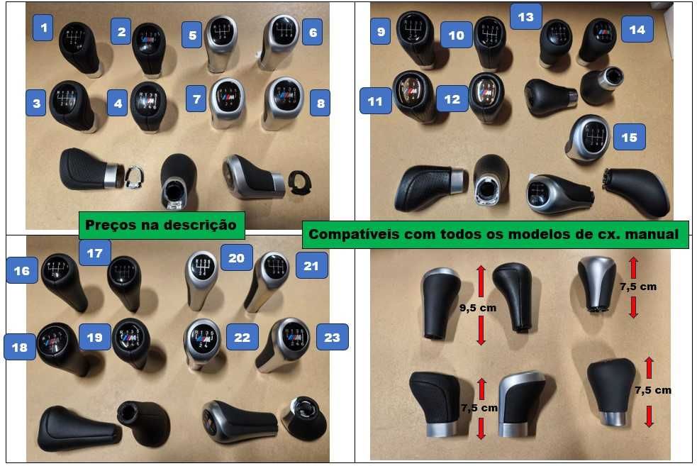 Capas Pedal cx. manual ou automática para  BMW
