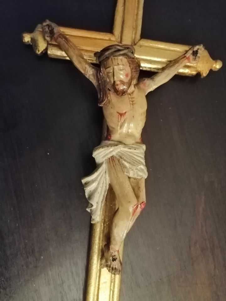 Arte Sacra Calvário de Cristo Talha dourada - Início séc. XX