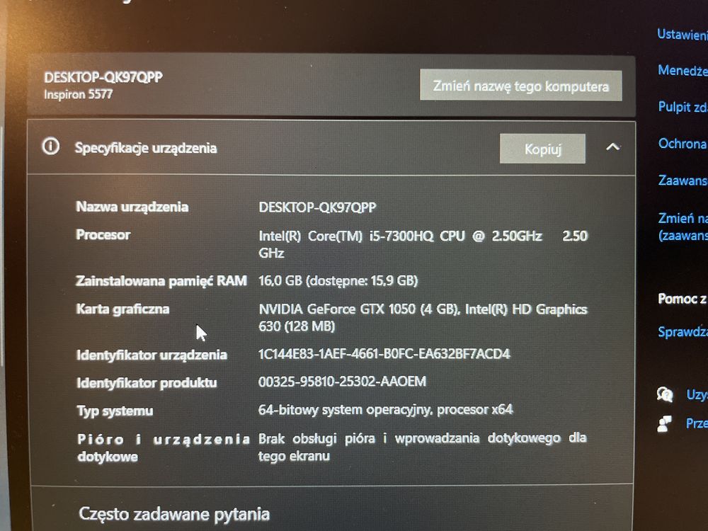 Laptop Dell 5577 Gtx 1050 i5-7300HQ IPS 16GB 512gb