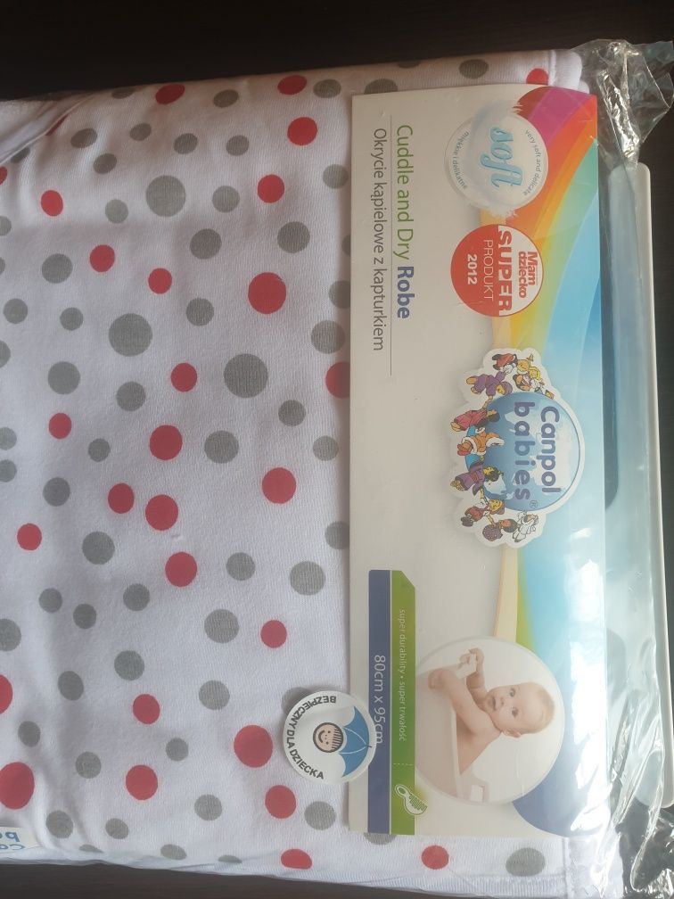 Nowe Ręcznik/Canpol babies okrycie kąpielowe dla niemowląt80x95+GRATIS