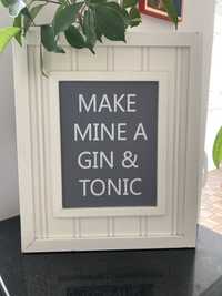 Plakat, dekoracja, ramka/tablica z napisem Gin&Tonic