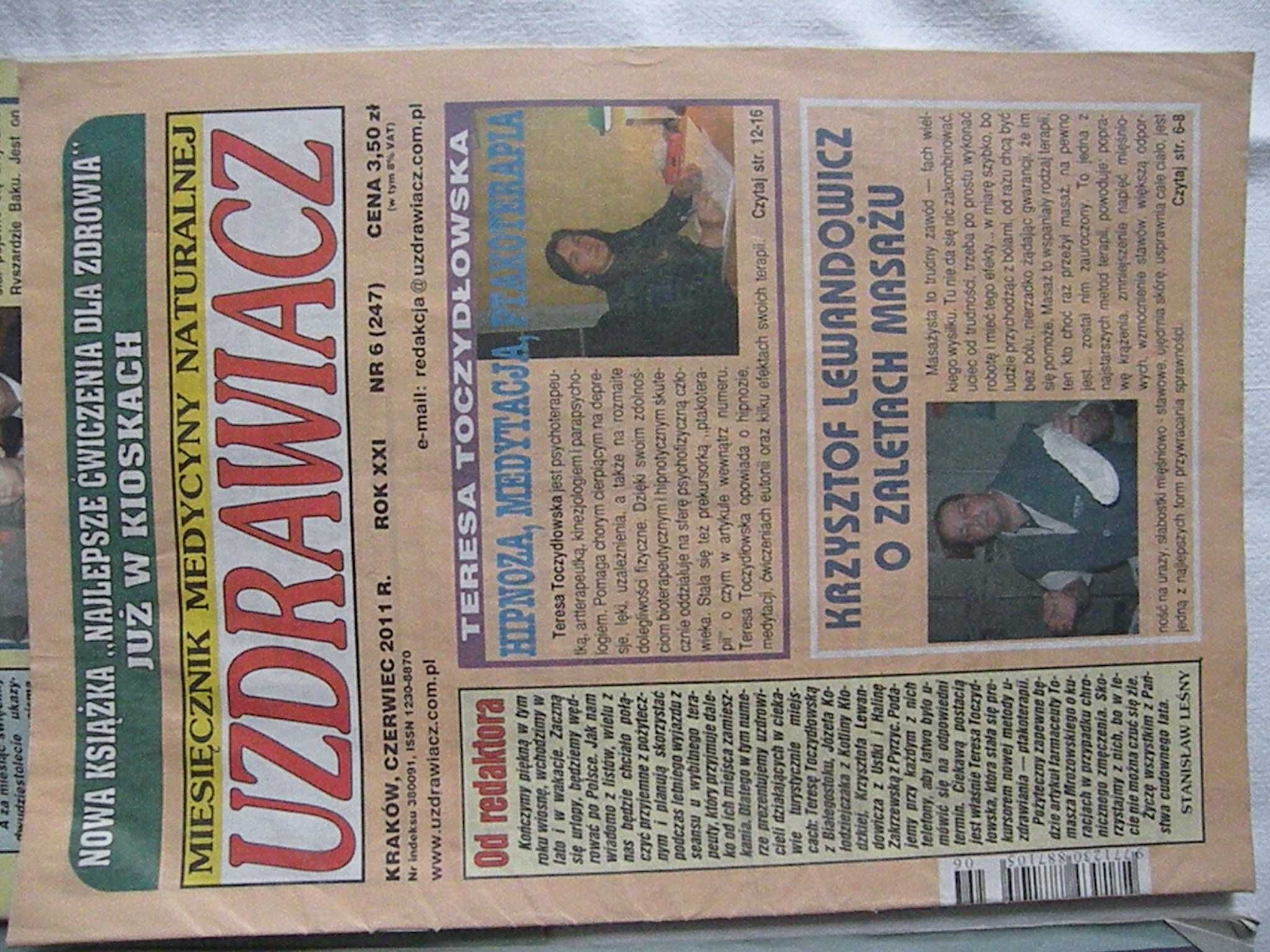 Uzdrawiacz 2011 zestaw 4 gazet o medycynie naturalnej