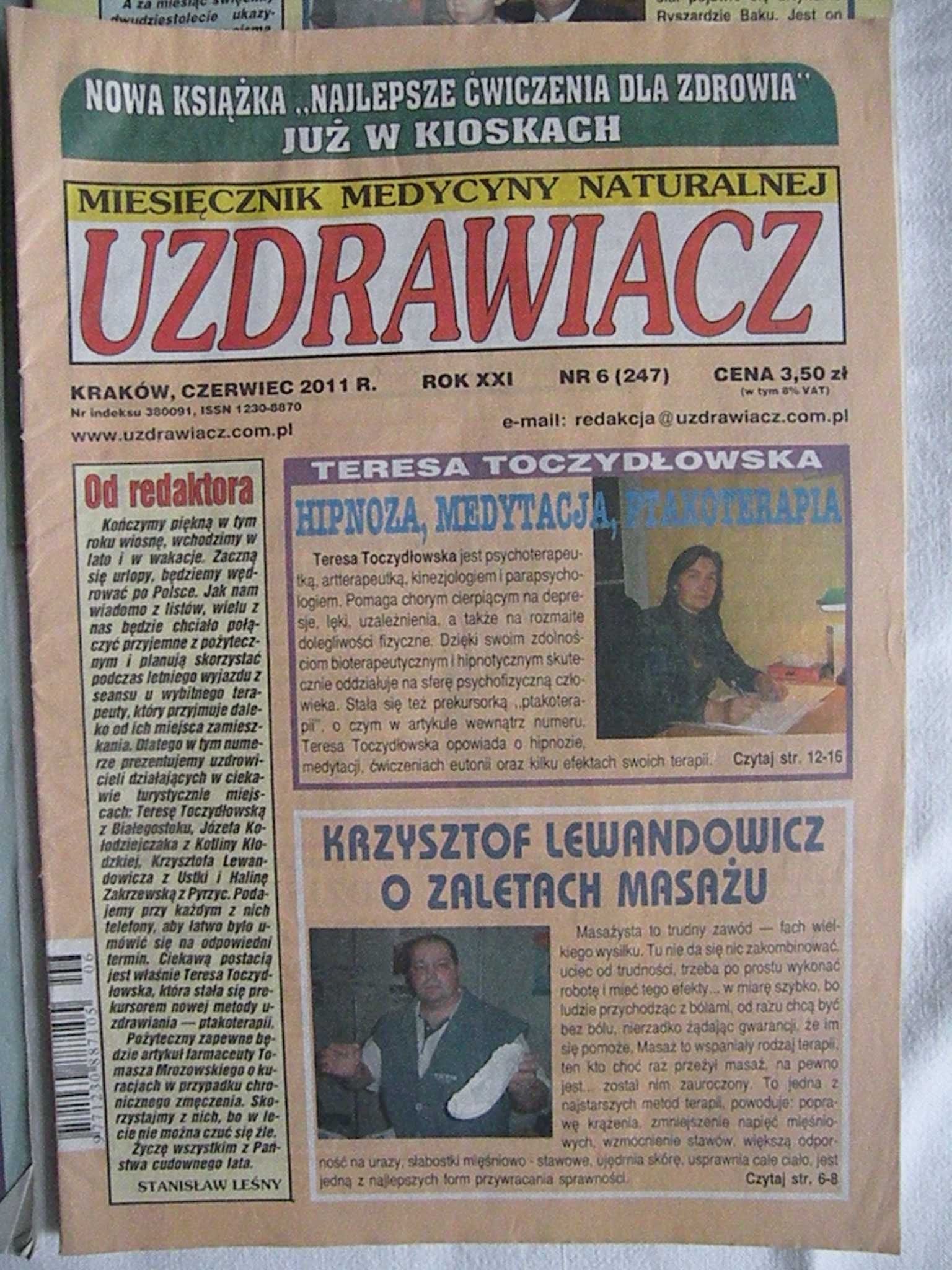Uzdrawiacz 2011 gazeta o medycynie naturalnej zestaw 4 szt