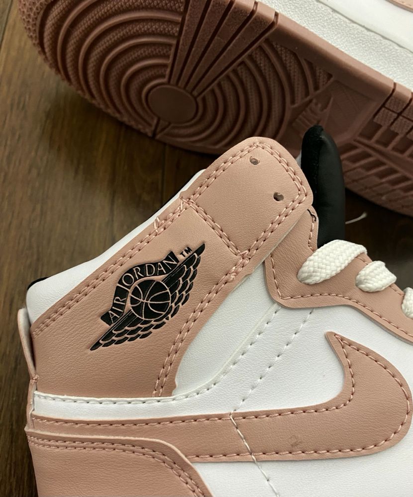 Nike air Jordan 1 czarno różowe damskie jordany one za kostke rozowe