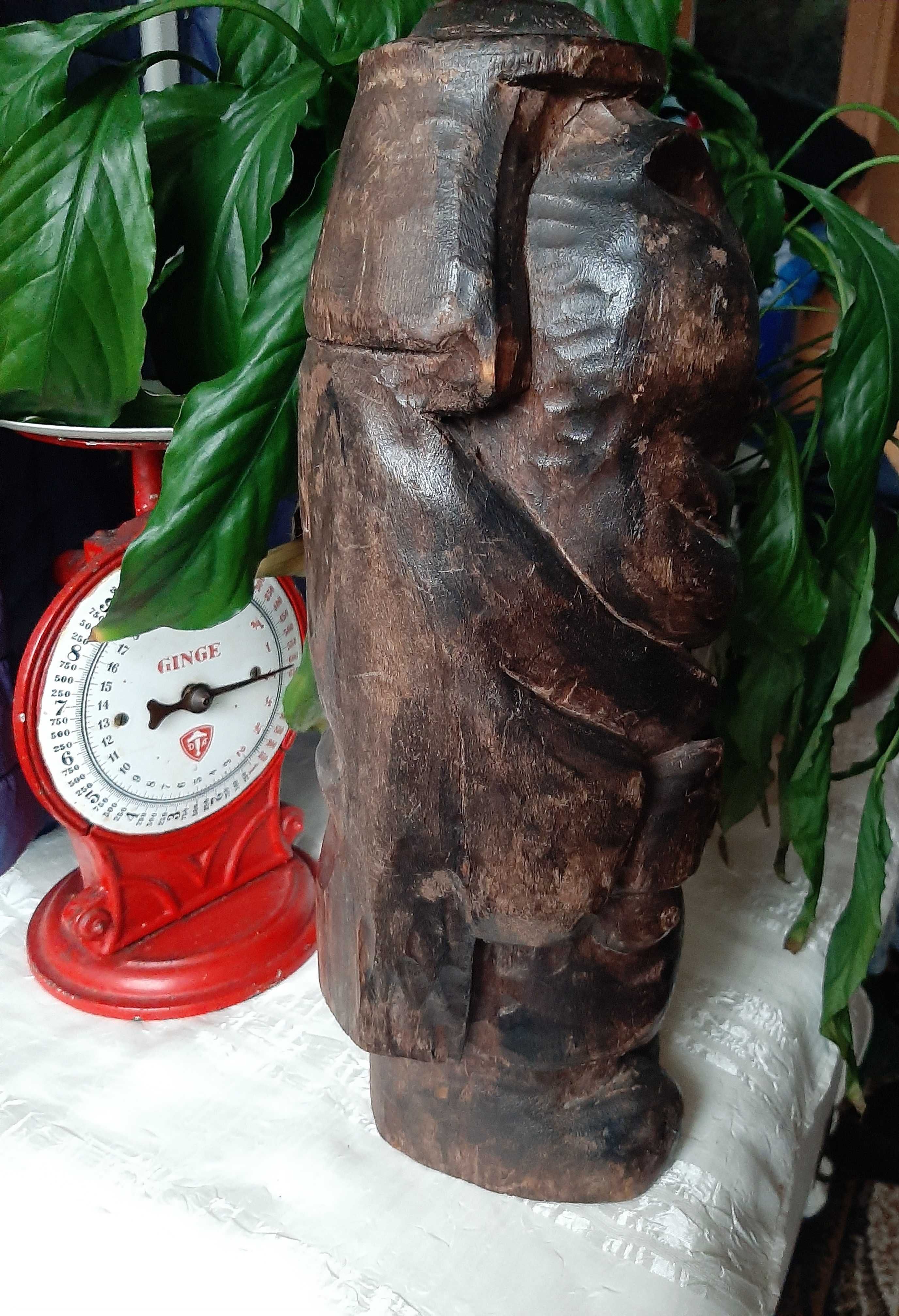 Stara drewniana rzeźbiona figura ozdoba ok 37 c