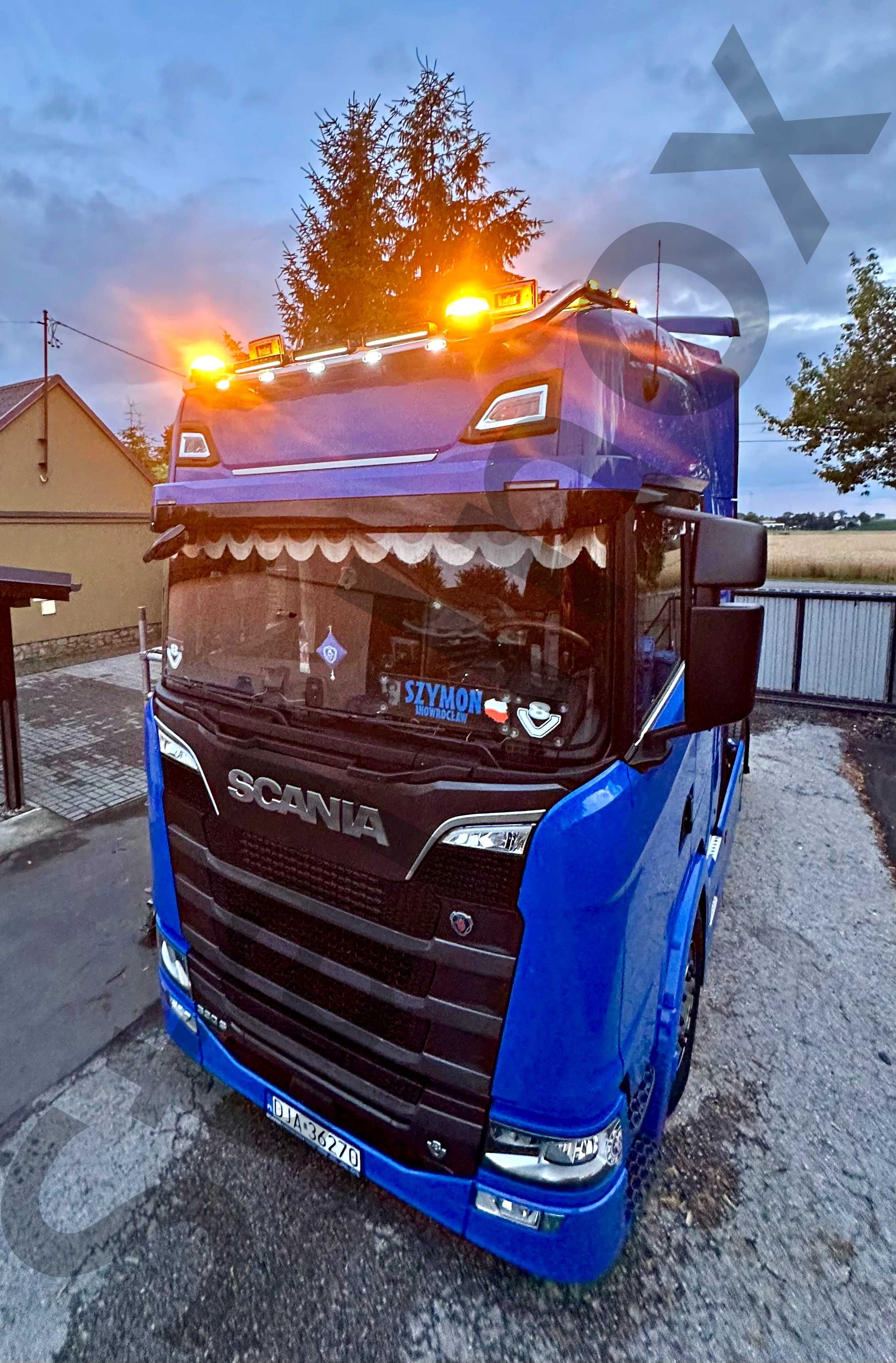 Orurowanie górne stal nierdzewna Scania Next Gen S / R oświetlenie led