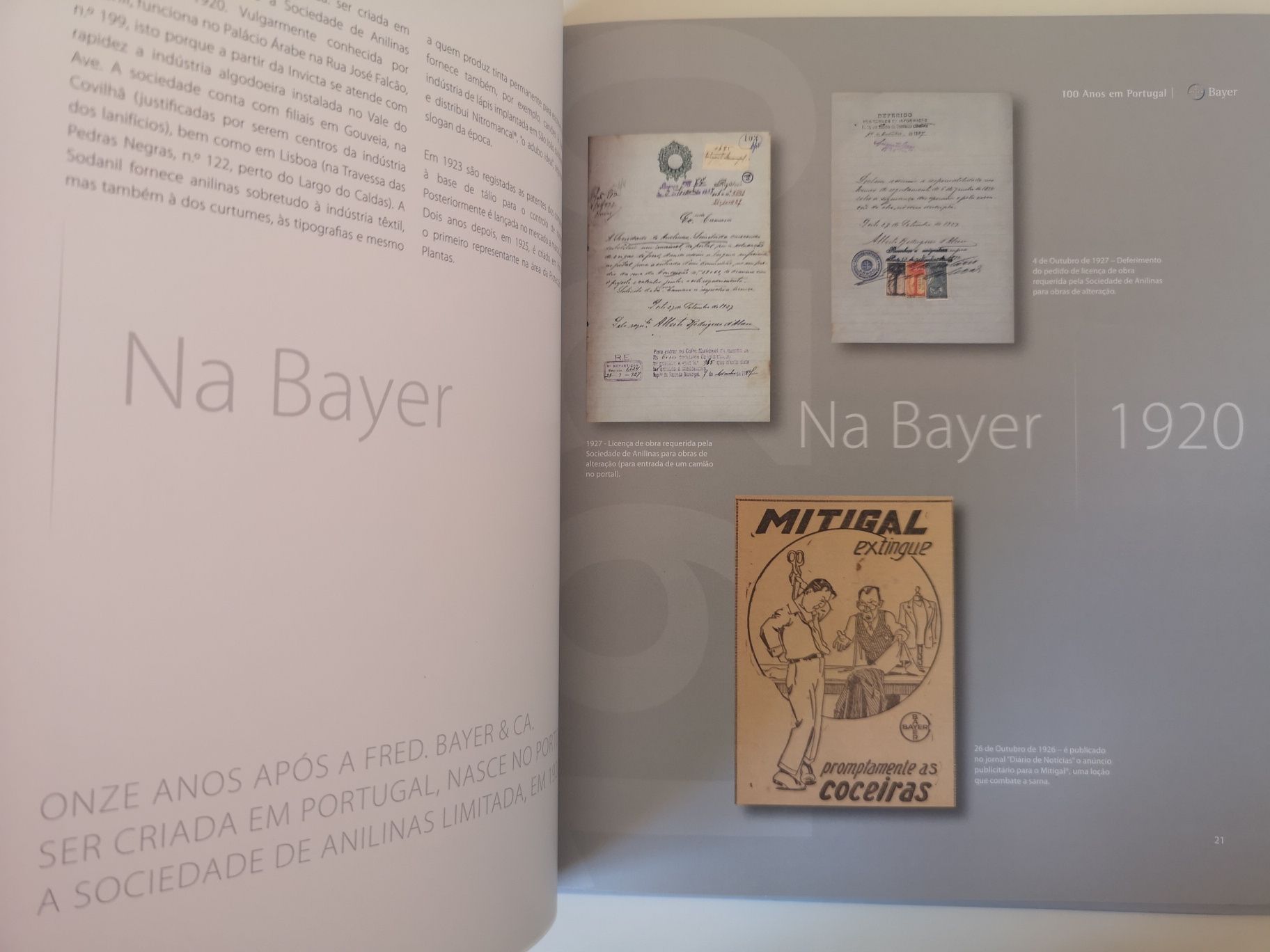 Livro Bayer 100 anos em Portugal