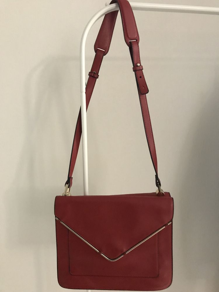 Zara city bag червона сумка zara