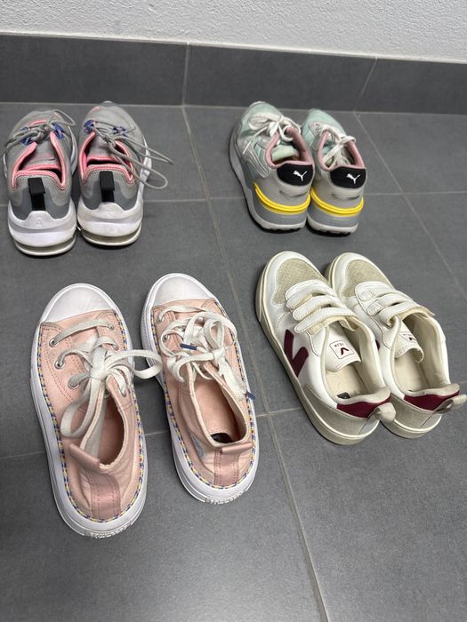 Sapatilhas crianca veja , all star, puma e nike originais como novas