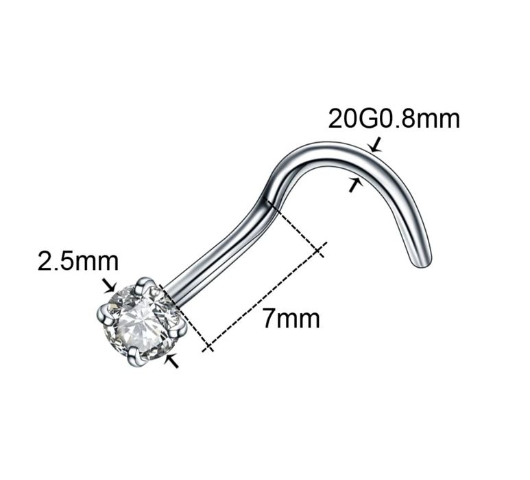 Пирсинг титан с фианитом
