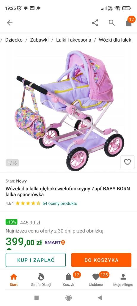 Wózek głęboki baby Born Delux