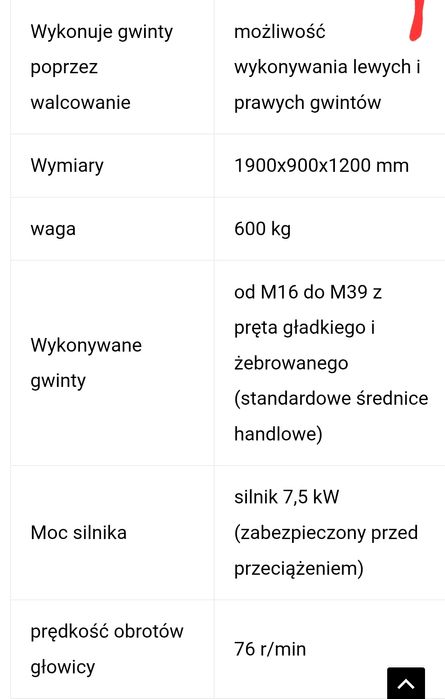 Gwintownica, walcarka do gwintów  M16-39