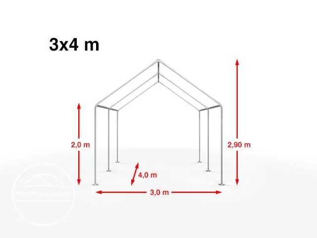 3x4 m Namiot imprezowy, PE 450, szaro-biały, gratis wysyłka